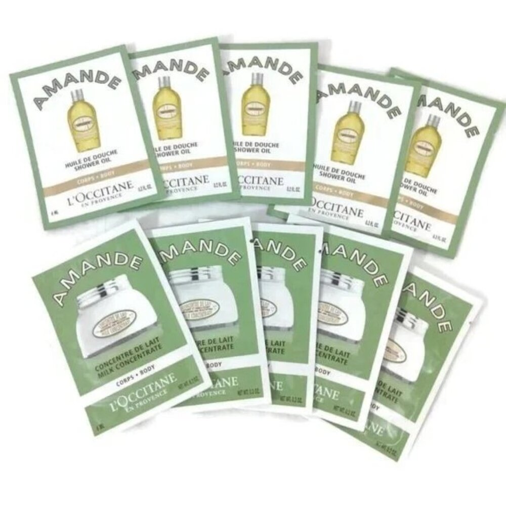 L'occitane Almond Milk Concentrate & Shower OIL Samples 6ml x 10pk NEW